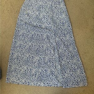 Blue and White Floral Skirt